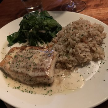 Stoney River - Grouper with spinach and rice - Steakhouses Near Me - Troy, Michigan Stoney River - Grouper with spinach and rice - Steakhouses Near Me - Troy, Michigan