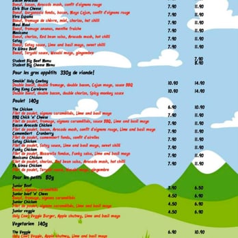 Holy Cow - Menu Novembre 2012 - Burgers Near Me - Rouen, 76