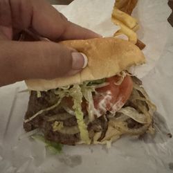 Sandston Bistro & Shakes - Ribeye steak sandwich with everything! Yum!