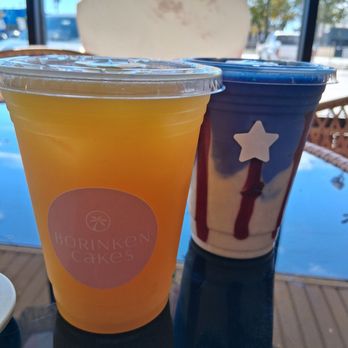 Borinken Cakes - Mango juice ($3.50) and specialty coquito ($6) made with blue matcha powder to look like the Puerto Rican flag! - Bakeries Near Me - Chicago, Illinois