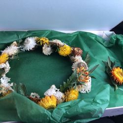 Eureka Florist - Headpiece and boutineer made to match  ours in 1974.