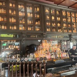 The bar inside the bleeding horse pub.