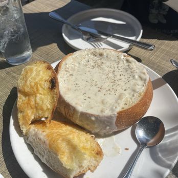 Vivolo's Chowder House - Clam Chowder bread bowl with lid - Seafood Near Me - Pacific Grove, California Vivolo's Chowder House - Clam Chowder bread bowl with lid - Seafood Near Me - Pacific Grove, California