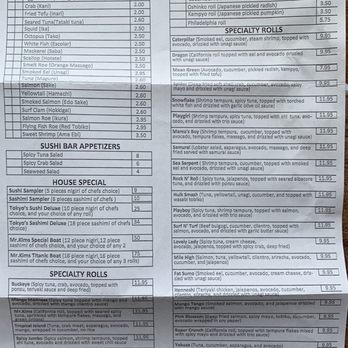 Tokyo's Sushi - Take out menu (front) - Japanese Near Me - Powell, Ohio