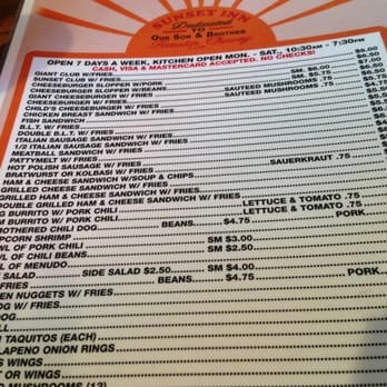 Sunset Inn - Menu - Bars Near Me - Pueblo, Colorado Sunset Inn - Menu - Bars Near Me - Pueblo, Colorado