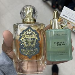 Marshalls - Vanilla Potion Perfume ($16.99), Sand + Fog Pistachio Dream Perfume Oil ($14.99)