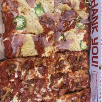Triple Beam Pizza - 1/2 pepperoni/sausage and 1/2 Pineapple Prosciutto Jalapeno - Pizza Near Me - Glendora, California Triple Beam Pizza - 1/2 pepperoni/sausage and 1/2 Pineapple Prosciutto Jalapeno - Pizza Near Me - Glendora, California
