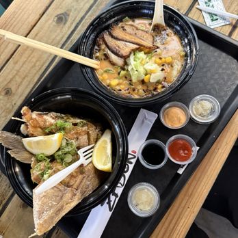 Zabon Ramen & Rolls - Spicy Miso Spicy Ramen and yellowtail collarbone - Ramen Near Me - Anaheim, California