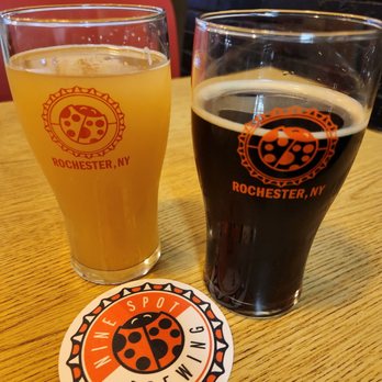 Nine Spot Brewing - a pint and a glass of beer - Breweries Near Me - Rochester, New York Nine Spot Brewing - a pint and a glass of beer - Breweries Near Me - Rochester, New York
