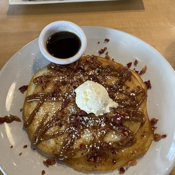 Testa's Bar & Grill - Bacon Pancakes w/ Maple Peanut Butter Syrup - Seafood Near Me - Bar Harbor, Maine Testa's Bar & Grill - Bacon Pancakes w/ Maple Peanut Butter Syrup - Seafood Near Me - Bar Harbor, Maine