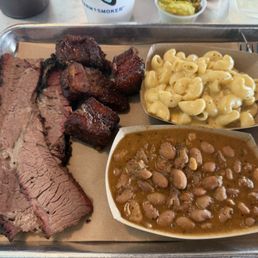 Brisket, Bacon Burnt Ends, Beans, Mac & Cheese Brisket, Bacon Burnt Ends, Beans, Mac & Cheese