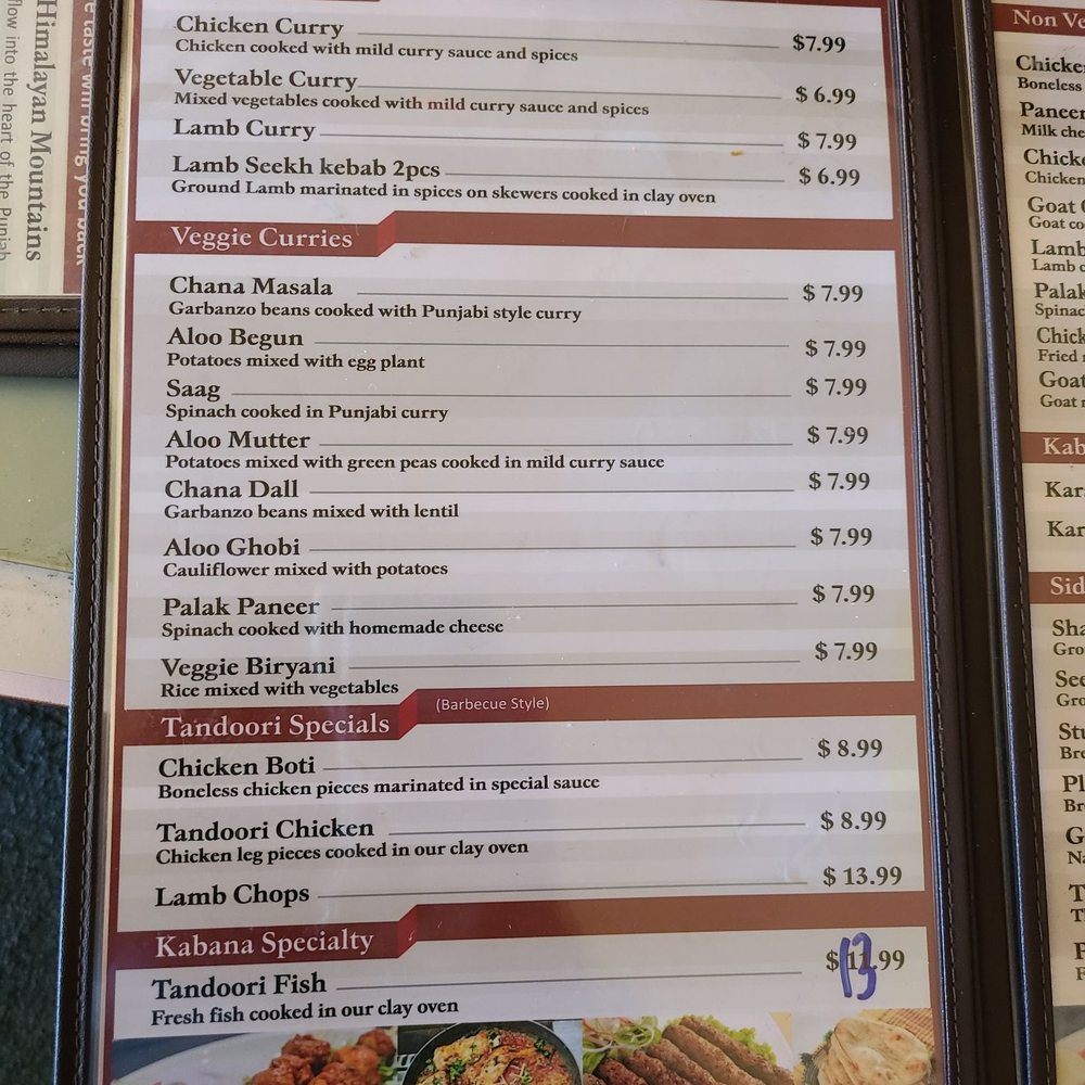 Kabana Restaurant - Menu! - Indian Near Me - Berkeley, California