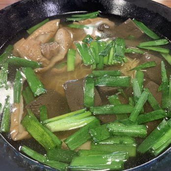 Alice’s Kitchen - Pig blood, intestine, and chives with egg noodle - Noodles Near Me - Temple City, California