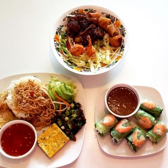 Com Tam Thanh - two plates of food on a table - Vietnamese Near Me - Newark, California
