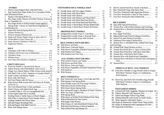 Menu photo 2 Sapa Hills Restaurant Footscray, VIC Menu photo 2 Sapa Hills Restaurant Footscray, VIC