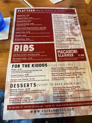 Menu photo 2 Cue Barbecue Milton, GA