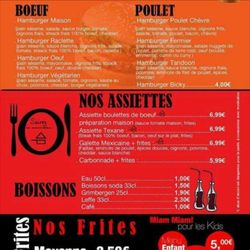 Du Nord au Sud - Les hamburgers, les assiettes, boissons et frites...