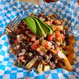 Loaded Fries with Carne (didn't like the queso cheese).