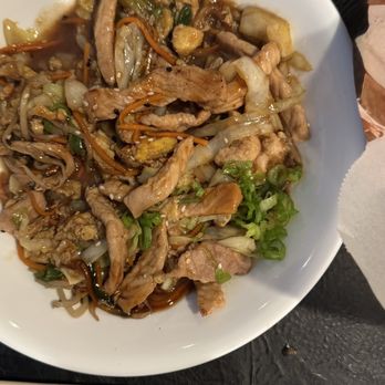 Eurasia by Chef Michel - Moo Shu pork! So good and served with little tortilla like crêpes - Asian Fusion Near Me - Prescott, Arizona