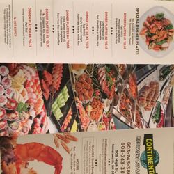 Continental Restaurant - Continental take out menu page 1