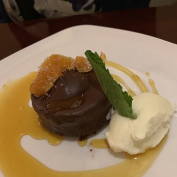Frog Hollow Tavern - Flourless chocolate cake with candied orange - Wine Bars Near Me - Augusta, Georgia