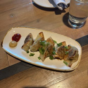 Monkeypod Kitchen by Merriman - Shrimp and Pork Potstickers - New American Near Me - Kihei, Hawaii Monkeypod Kitchen by Merriman - Shrimp and Pork Potstickers - New American Near Me - Kihei, Hawaii