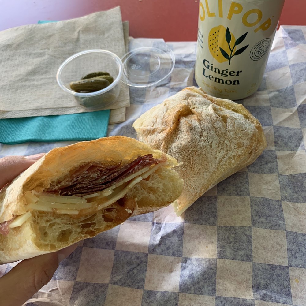 Breadlam - Holder Sandwich. Pickles and Ginger Lemon Sparkling Tonic - Sandwiches Near Me - Los Angeles, California