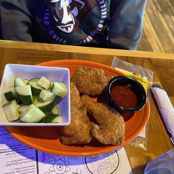 Margaritas Mexican Restaurant - Kids chicken tenders with cut up cucumbers - Mexican Near Me - Waltham, Massachusetts