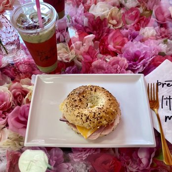 Pink Rose Cafe - Ham and Cheese Bagel - Coffee & Tea Near Me - La Mesa, California Pink Rose Cafe - Ham and Cheese Bagel - Coffee & Tea Near Me - La Mesa, California