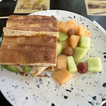 Bean Scene Cafe - Chicken Melt sandwich with fruits - Coffee & Tea Near Me - Sunnyvale, California Bean Scene Cafe - Chicken Melt sandwich with fruits - Coffee & Tea Near Me - Sunnyvale, California