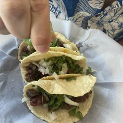 Taqueria McBee - Pork, beef, and tongue tacos