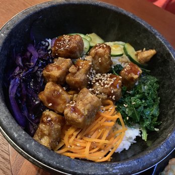 Yum Korea - Tofu bitabap (yes, it is spelled wrong) in a hot stone pot - Korean Near Me - Weston, Florida