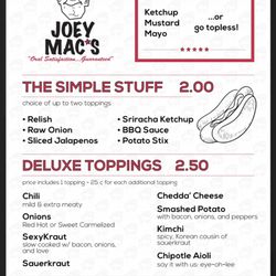 Joey Mac's - **NEW MENU** 2022