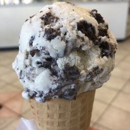 Cookies and cream ice cream in a cone Cookies and cream ice cream in a cone