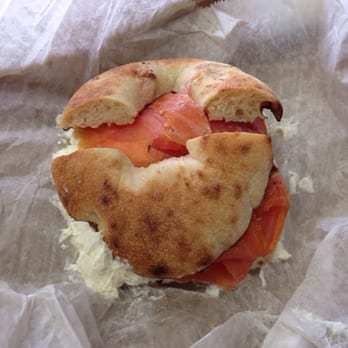 Magic Bagels - Bialy with cream cheese and locks - Bagels Near Me - Valley Stream, New York