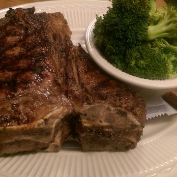 The Beef House - T-bone steak and steamed broccoli - Seafood Near Me - Covington, Indiana