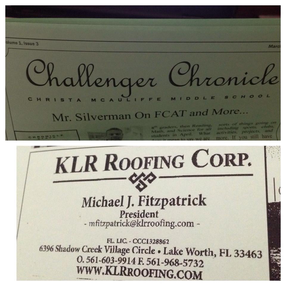Slide of KLR Roofing