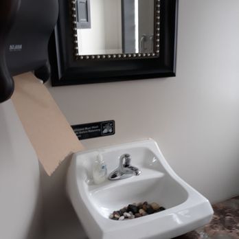 Le Crepe - Rocks in the bottom of the sink in the bathroom, how fancy. - Creperies Near Me - Royal Oak, Michigan