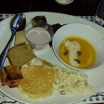 Local Three - Assorted Sunday Brunch buffet items (butternut squash soup, mac n cheese, pancakes, Panini, pound cake, panna cotta, etc.) - American Near Me - Atlanta, Georgia Local Three - Assorted Sunday Brunch buffet items (butternut squash soup, mac n cheese, pancakes, Panini, pound cake, panna cotta, etc.) - American Near Me - Atlanta, Georgia
