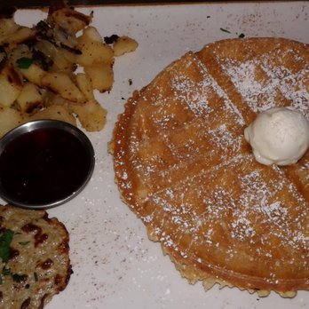 First Watch - Waffle with sausage and home fries. - Cafes Near Me - Chattanooga, Tennessee