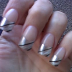 Color Nails - You can never go wrong with silver and black