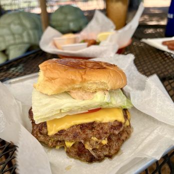 Jumbo's Win Win - Double Okie Onion Smash Burger - Burgers Near Me - Philo, California