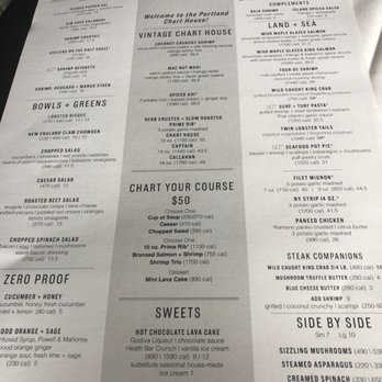 Chart House - Menü on Thursday night. - Seafood Near Me - Portland, Oregon