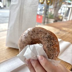 Johnny Doughnuts - Lime poppyseed raised donut - on the denser side