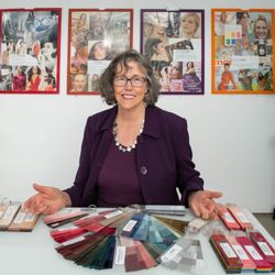 ColorInsight - Color expert Mary Lou Manlove displays the wide range of colors made of fabric swatches, which will be used to create custom palletes.