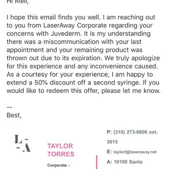 LaserAway - Their ridiculous was of trying to amend the situation. - Laser Hair Removal Near Me - Las Vegas, Nevada LaserAway - Their ridiculous was of trying to amend the situation. - Laser Hair Removal Near Me - Las Vegas, Nevada