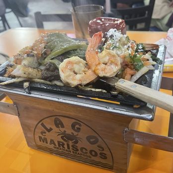 Lago Mariscos - This place is the best Mexican style seafood fajitas served to your table on a hot grill large varieties of seafood dishes - Seafood Near Me - Sugar Land, Texas