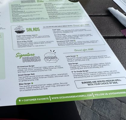 Menu photo 1 Oceanside Beach Bar and Grill Ormond Beach, FL
