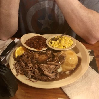 Lambert's Cafe - Ozark - Pot roast, corn and baked beans - American Near Me - Ozark, Missouri