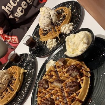 D Spot Dessert Cafe - chocolate waffle with coconut and ice cream - Ice Cream & Frozen Yogurt Near Me - Edmonton, Alberta D Spot Dessert Cafe - chocolate waffle with coconut and ice cream - Ice Cream & Frozen Yogurt Near Me - Edmonton, Alberta
